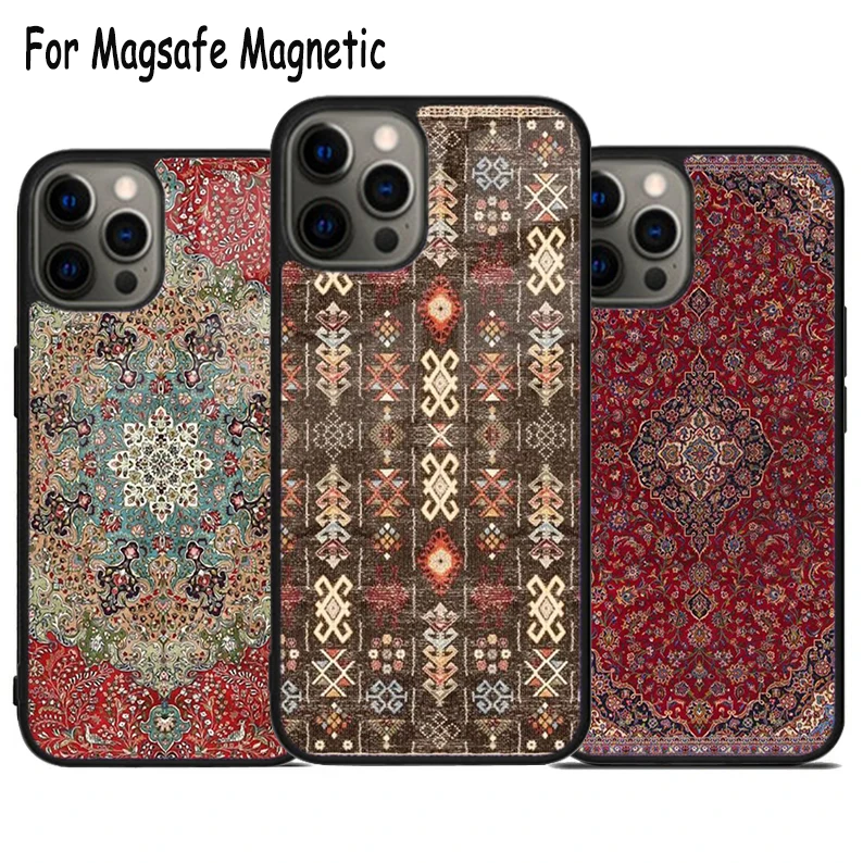 Ретро этнические ковры турецкий коврик беспроводной чехол Magsafe для телефона iPhone