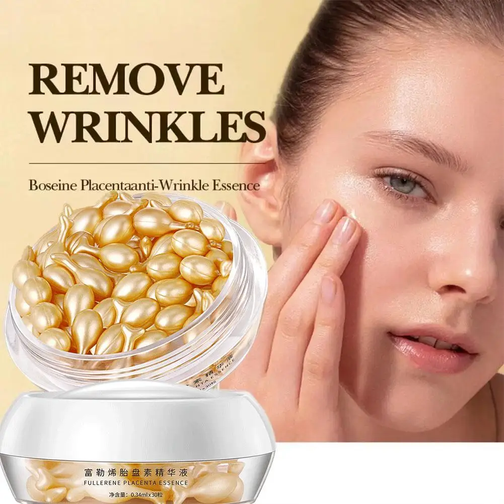 

30 capsules Collagen Facial Capsules Fullerene Placenta Whitening Moisturizing Skin Rejuvenation Capsules Facial Serum