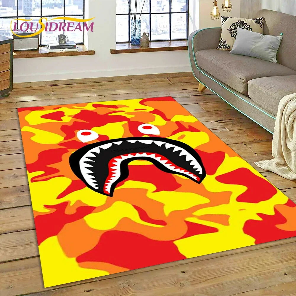 Фото Ковер с 3D-печатью B-BAPE для спальни, гостиной, декора дома, украшения дивана, большой игровой коврик для детей, подарок №5