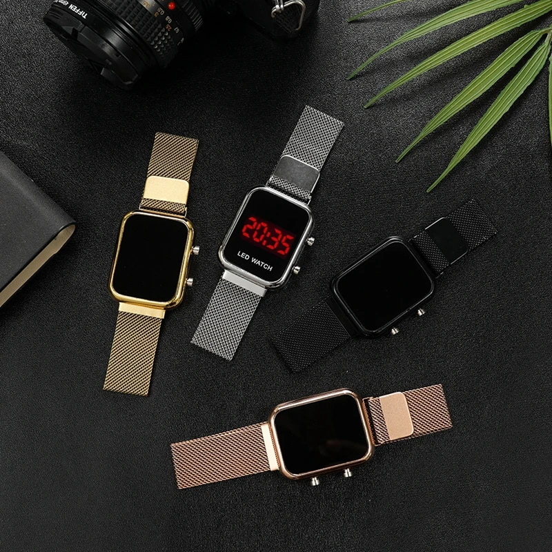 

Luxury Square Dial Quartz Watches For Women Stainless Steel Magnetic Bracelet Dress Clock Ladies Wristwatch Relogio Feminino