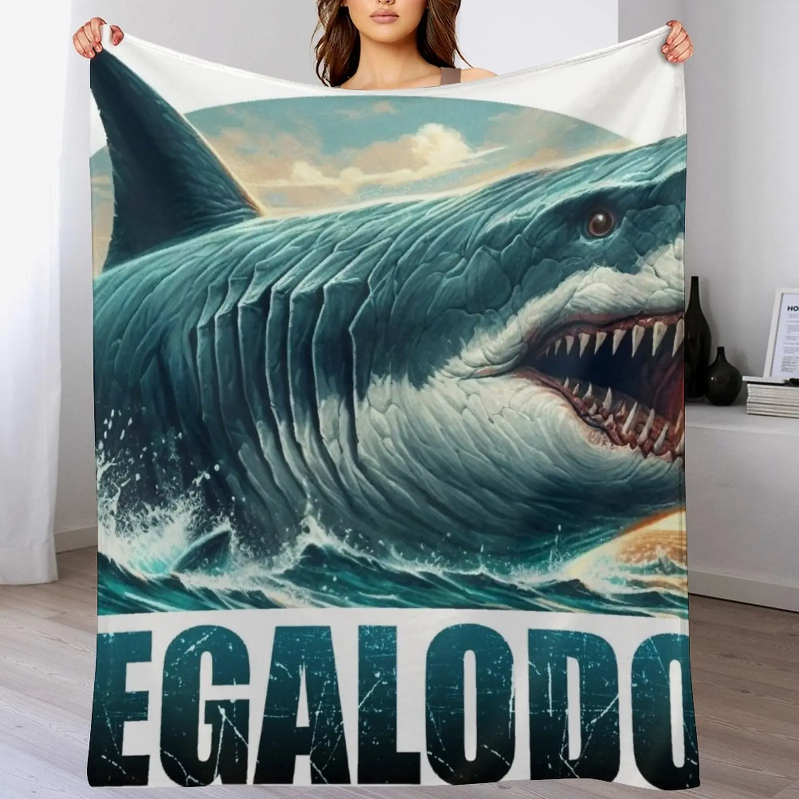 MEGALODON OIL флисовое одеяло для дивана