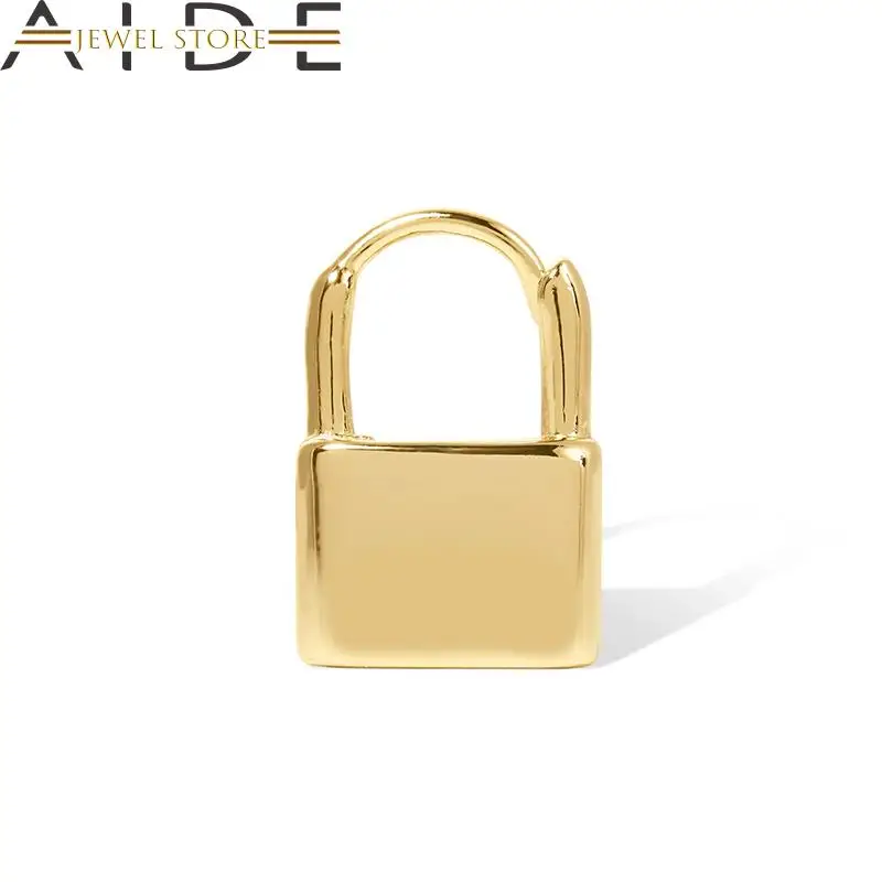 

Aide 1 шт. замок Форма серьги в виде колец, для мужчин и женщин в стиле хип-хоп, серьги, Надеваемые На ушной хрящ реальные 925 стерлингового серебр...