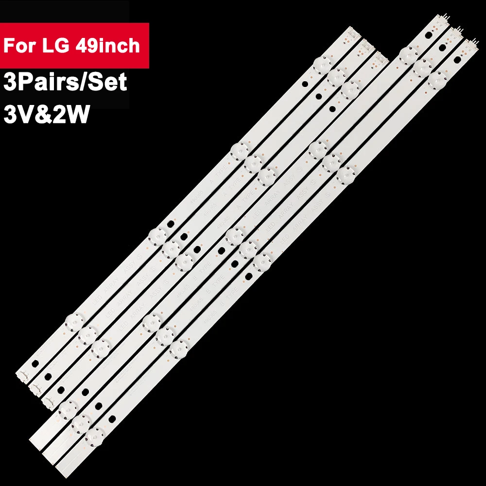 

3 pairs/set A:467mm B:543mm 4+5 lamps for LG 49inch TV repair 49UJ65 17Y49UJ65_A_27LED-REV000 49UJ701V 49UJ65 49UJ6500 49UJ651V