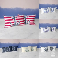 home decor compass anchor pillow cover blue mediterranean cushion cover car sofa office decor accessories ornament living room