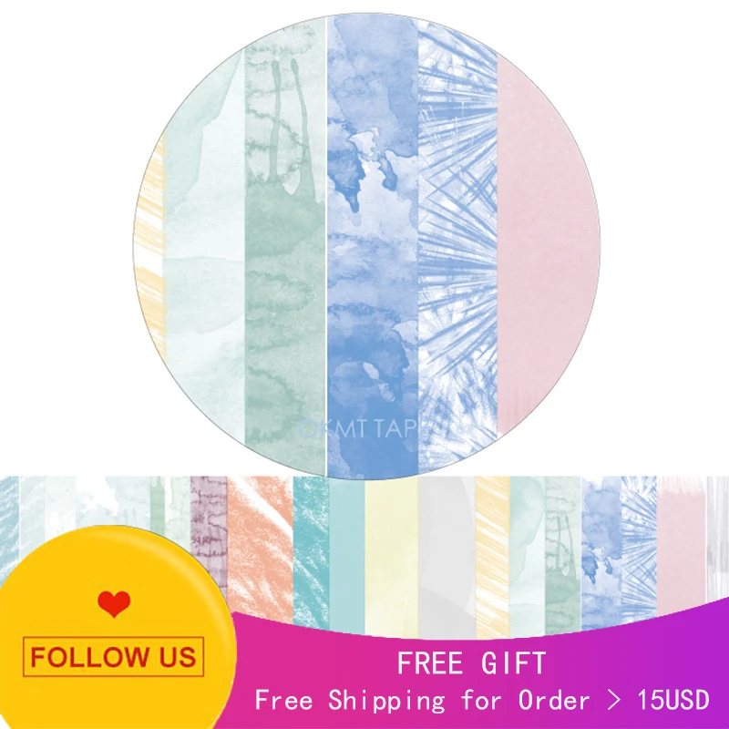 

Washi Tape Roll Paper Journal Sticker Basic Color Bar Colorful
