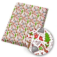 christmas polyester cotton fabric printed cloth sheet diy dress supplies handmade bag material home textile patches 45150cm 1pc