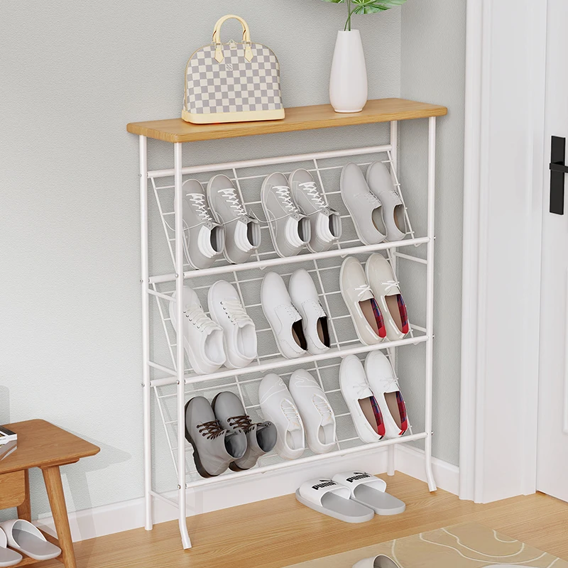 

Narrow Shoe rack simple door small multi-layer space-saving storage home door porch Nordic style small apartment shoe shelf