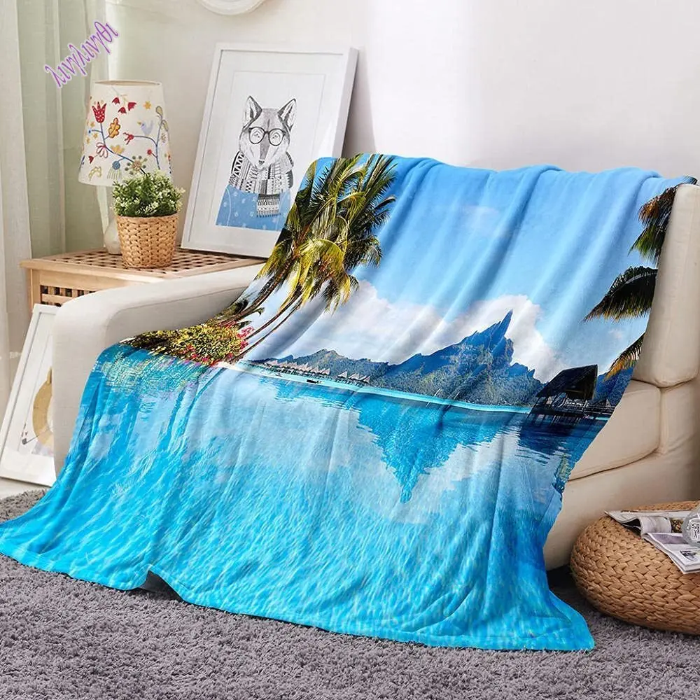 

Landscape Blanket Fashion Monster Flannel Fluffy Fleece Throw Noon Break Blanket Children and Adult Gift Sofa Travel Camping