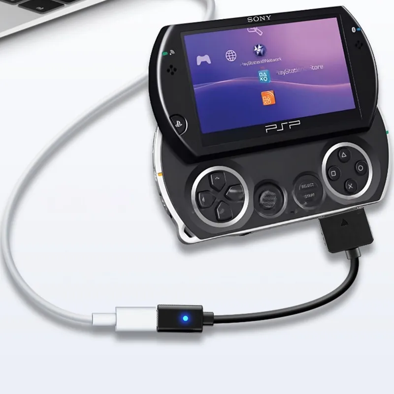 10-сантиметровый черный USB-адаптер Type-C с LED-индикатором (без поддержки PD) для зарядки игровой консоли PSP Go (art.: 3920d95477dc6) - 3920d95477dc6