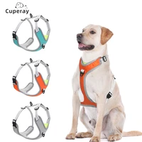 large dog harness and leash set new adjustable reflective harness explosion proof punch vest for outdoor training and walking