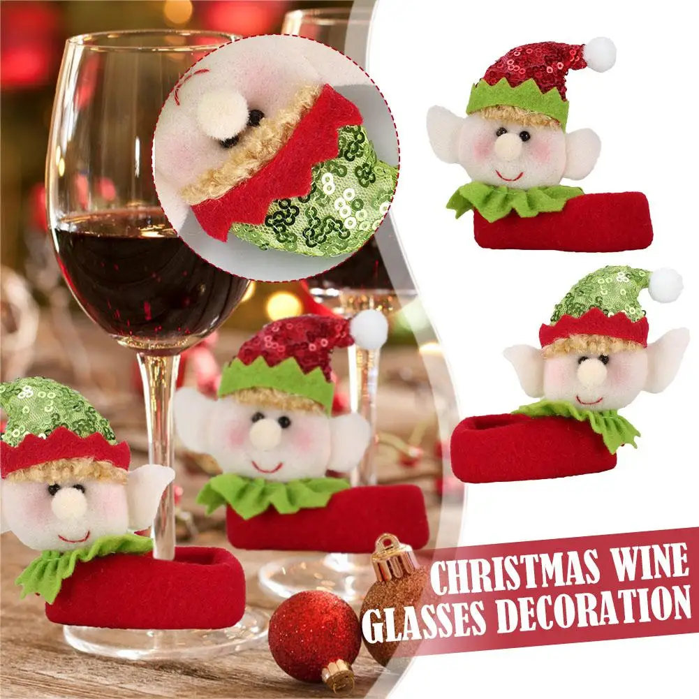 

Christmas Wine Glasses Decoration Glass Wine Cup Sleeve Christmas Glass Decorated Gift Christmas Goblet Tree Gifts Cover Cu L1B8