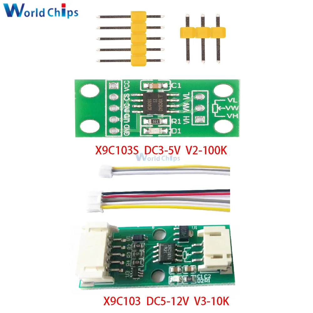 

X9C103 DC3V-5V X9C103S DC5V-12V Digital Potentiometer Board Module 10K 100K Span Potentiometer Diy Kit Electronic PCB Board