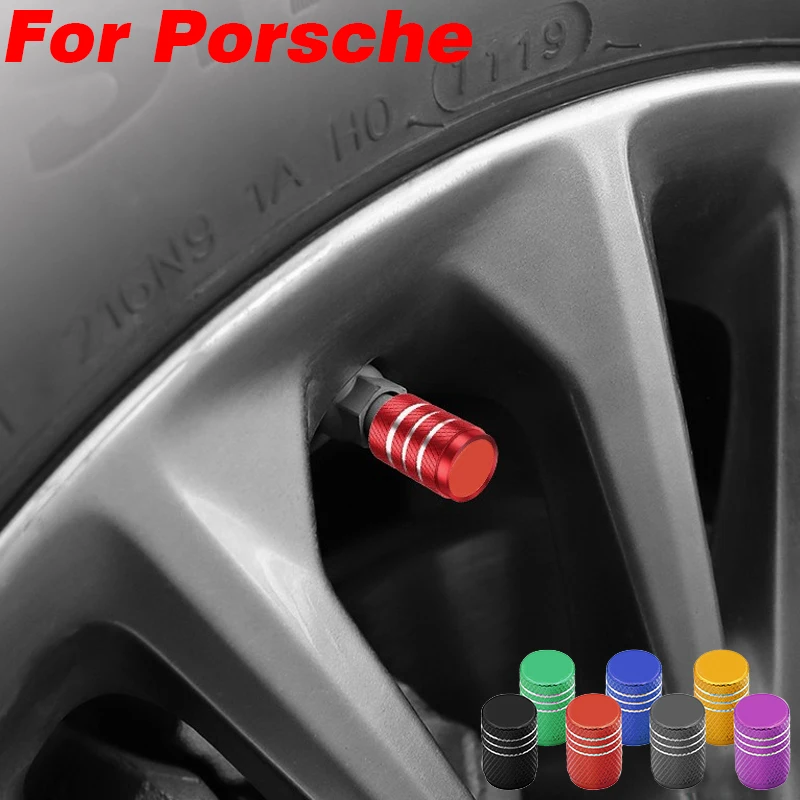 

4Pcs/Set Tire Stem Valve Caps Aluminium Car Wheel Stem Air Valve Cap for Porsche Boxster Cayenne Panamera Macan Cayman 911 918Et