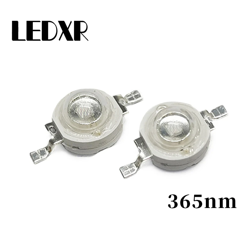 

Uv led 3w 365nm-370nm violet chip lamp beads 42mil high-power LED violet lamp disinfection lamp curing and currency checking