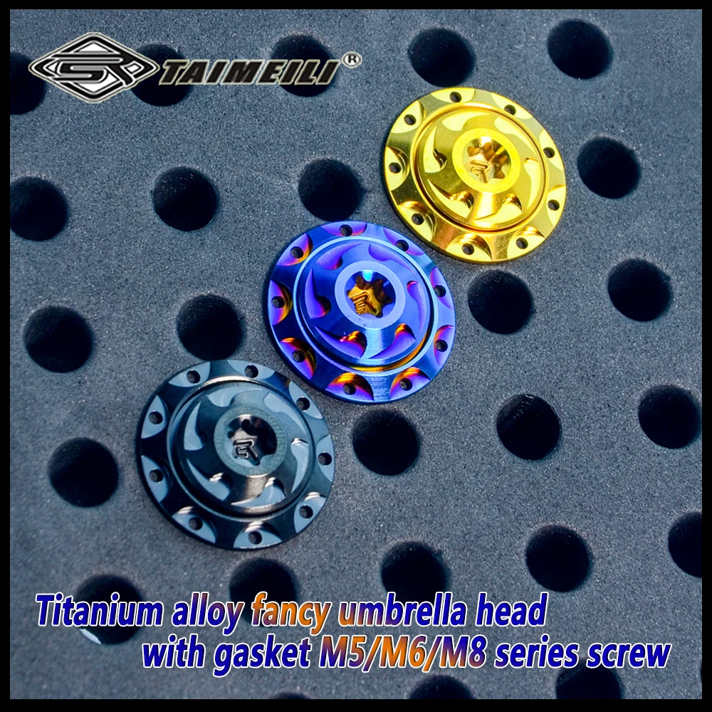 Фото Титановые винты TAIMEILI GR5 TC4 с головкой-зонтиком и прокладкой, 1 шт., M6X10-50мм, M8×15-45мм, универсальные для мотоциклов №5