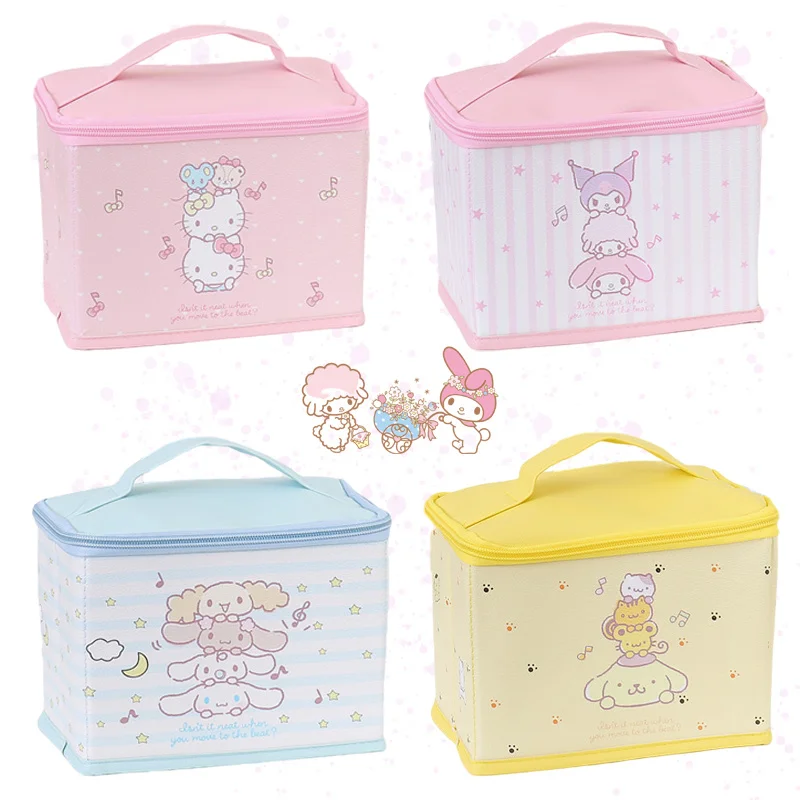 

Милый аниме My Melody Cinnamoroll Purin Dog мультфильм PU Портативный косметический чехол Kawaii на молнии большой емкости Настольный ящик для хранения