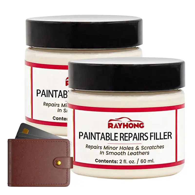 

Multifunction Leather Repair Kit 2pcs Repair Filler Compound For Leather Sofa Coat Restoration Cracks For Burns Car Seat Holes