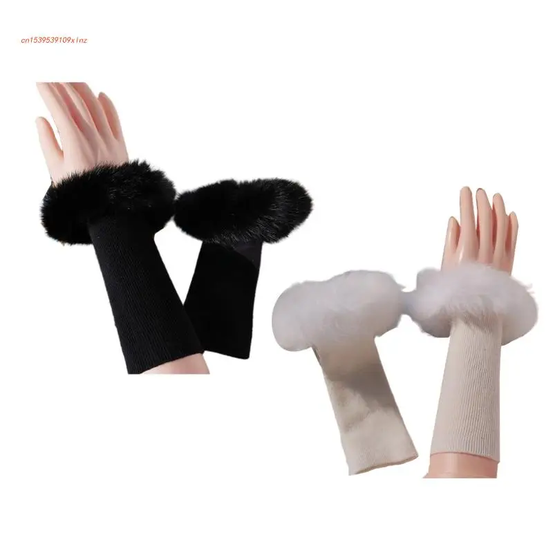 

Милые стильные чехлы на руку, эластичные вязаные зимние чехлы на руку, удлиненные рукавицы на запястье