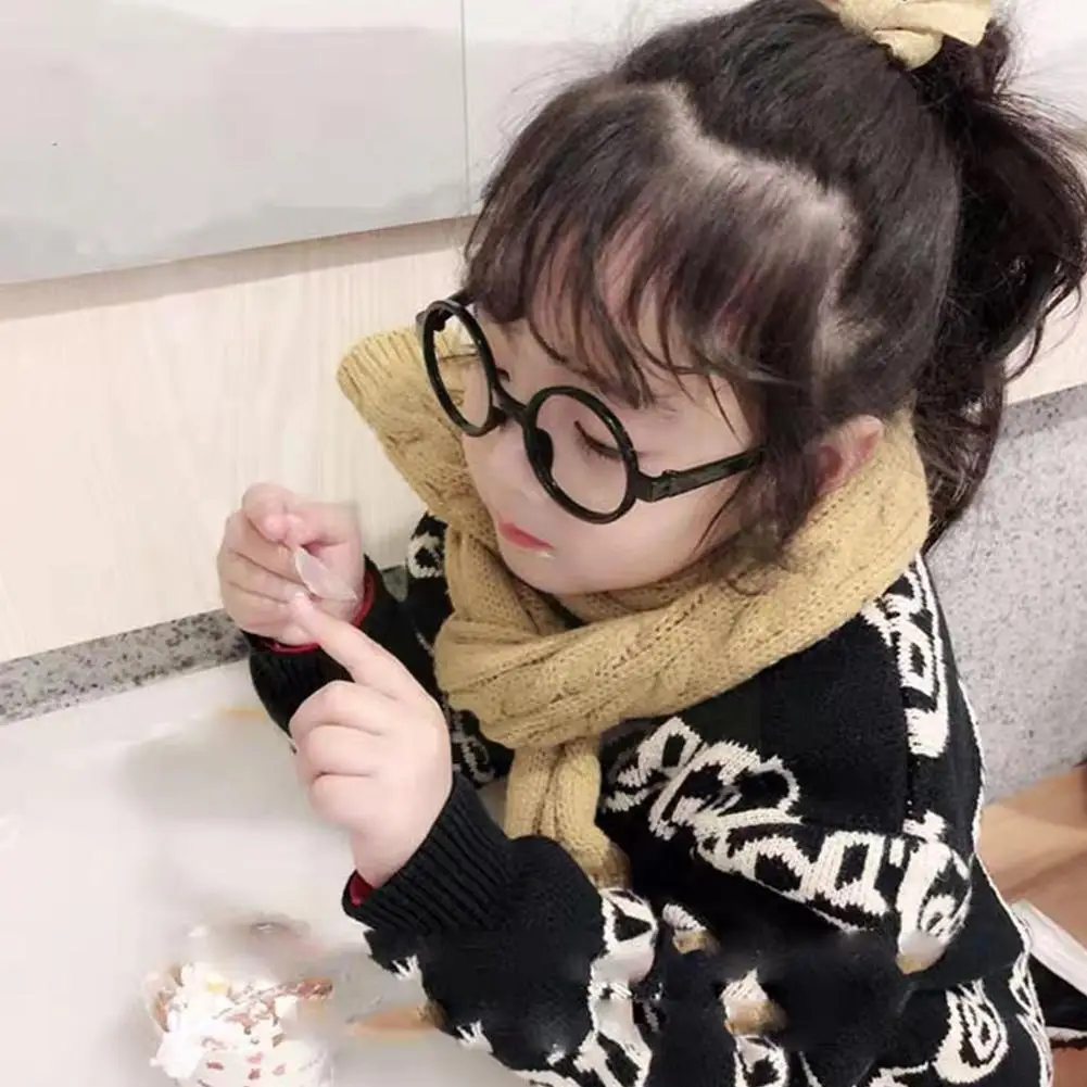 

Children's Glasses Frames Children's Round Black Plastic Party Children's Glasses Round Lensless Lights Cosplay Halloween N2z2