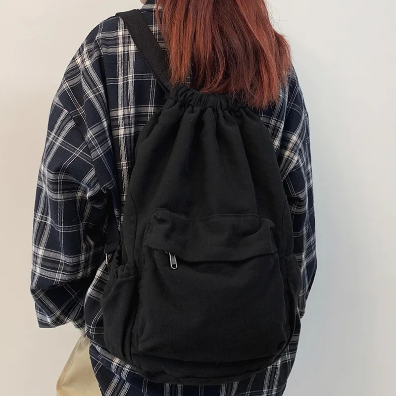 

Women's Canvas Cute Drawstring College Backpack Fashion Laptop Backpack Cool Girls Travel Bag