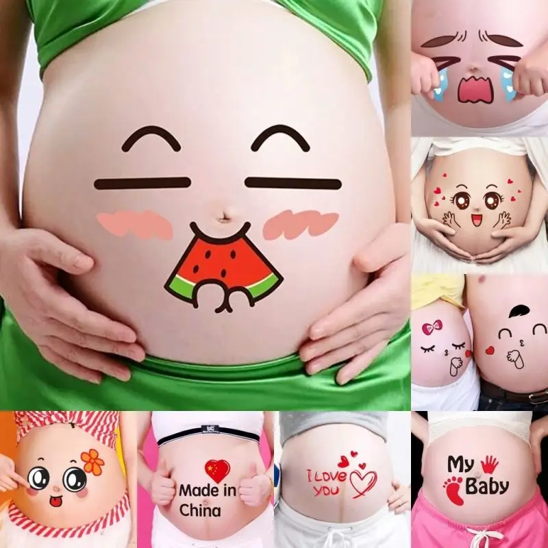

9-12PCS Pregnman Photo Belly Sticklly Painting Photography Acnted Baby Studio Props