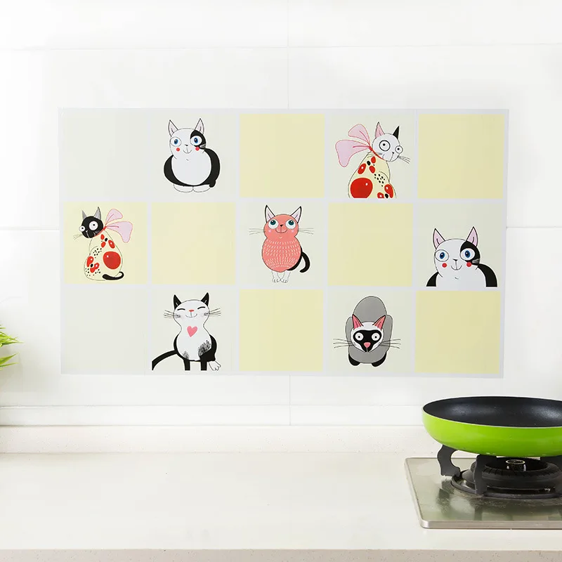 

Kitchen Self adhesive Oil-Proof Stickers Waterproof Aluminum Foil Wall Sticker Tiled Kitchen Bathroom Wall Decoration Home tools