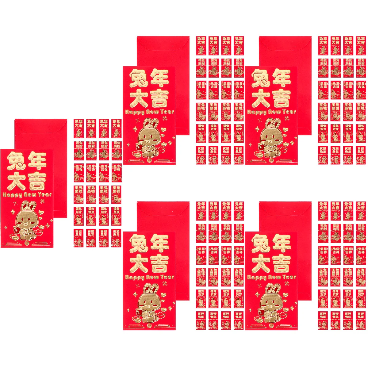 

5x Rabbit Year Red Envelope Luck Festival Red Packet Zodiac Rabbit Year Packet