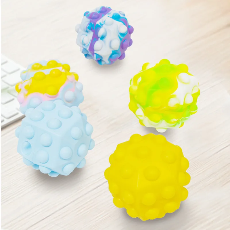 

New 3D Decompression Ball Fidget Toys Pop Ppoper Squishy Push Bubble Simple Dimple Stress Ball Anti Stress Squeeze Toys Kids