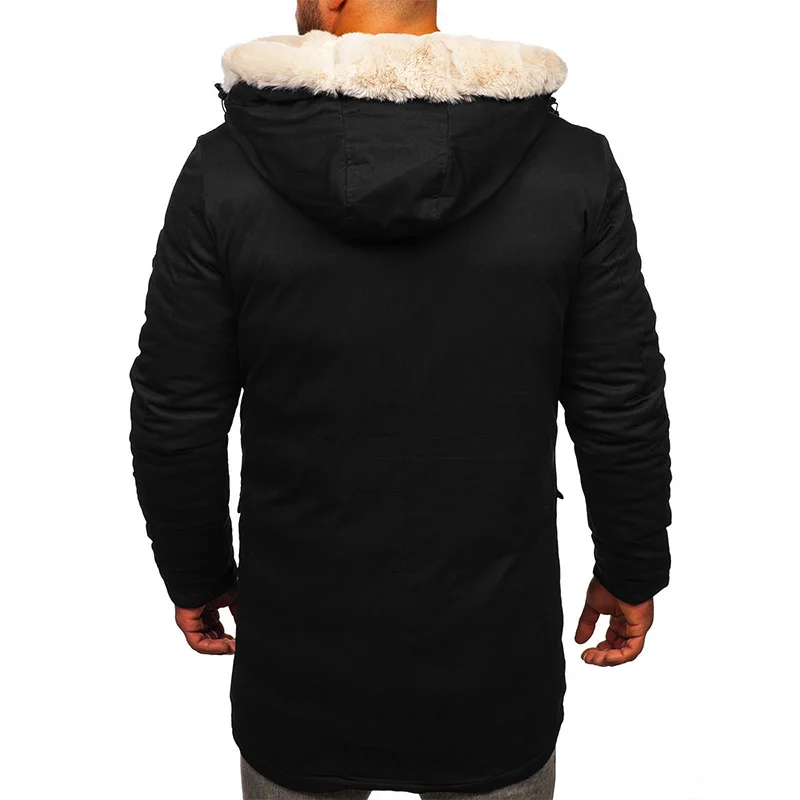 2022 New Casual Fleece Hooded Thickened Jacket Cotton Padded Mens Parkas Autumn Winter Male Coats Ropa De Invierno Para Hombre