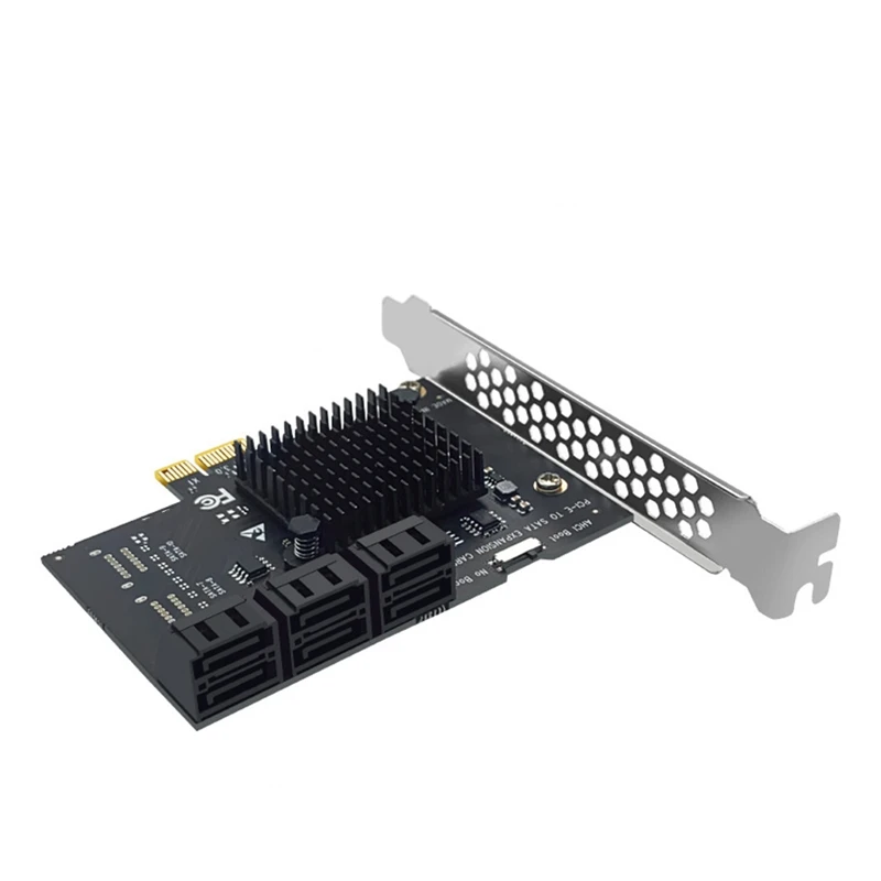 

Плата расширения с 6 портами SATA 3,0 на PCIe X1, PCI Express, SATA адаптер SATA3, 6 Гбит/с, конвертер с радиатором для Windows