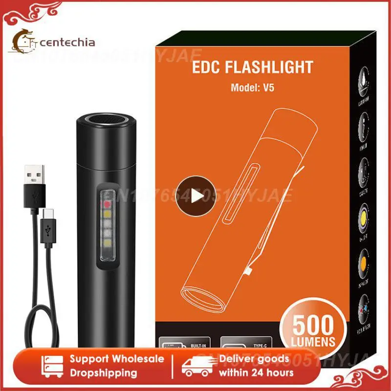 

Torch Portable Aluminum Alloy Flashlight Usb Charging Work Light For Adventure Camping Lighting Bright Magnetic Mini