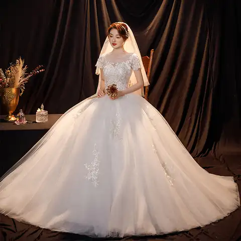 Wedding Dress for Women Ball Gowns Plus Size Lace Up Wedding Dresses New Style Bride Dresses Vestido Novia