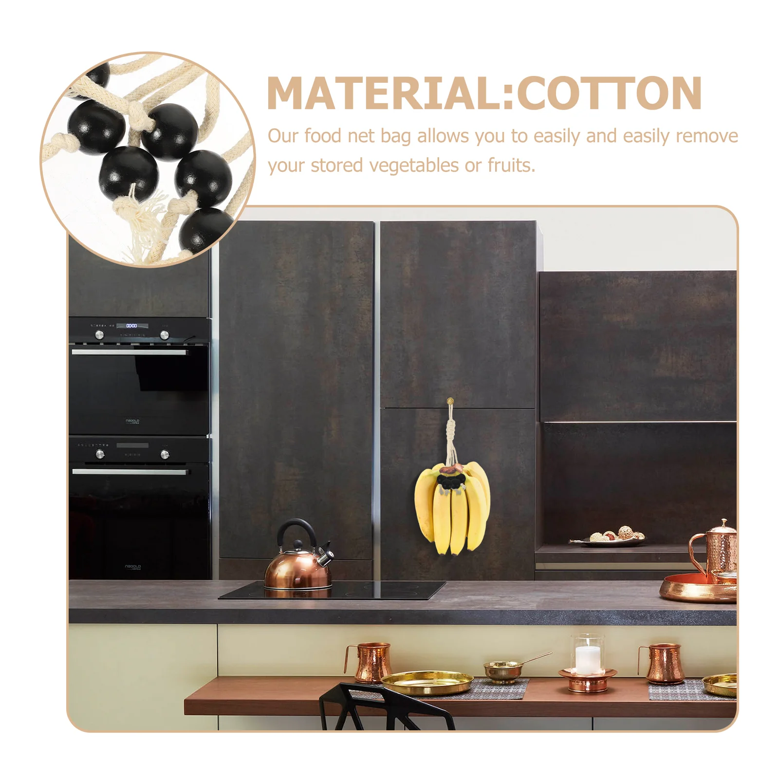 Вешалки для хранения бананов хлопковой веревки декоративный кулон подвесной