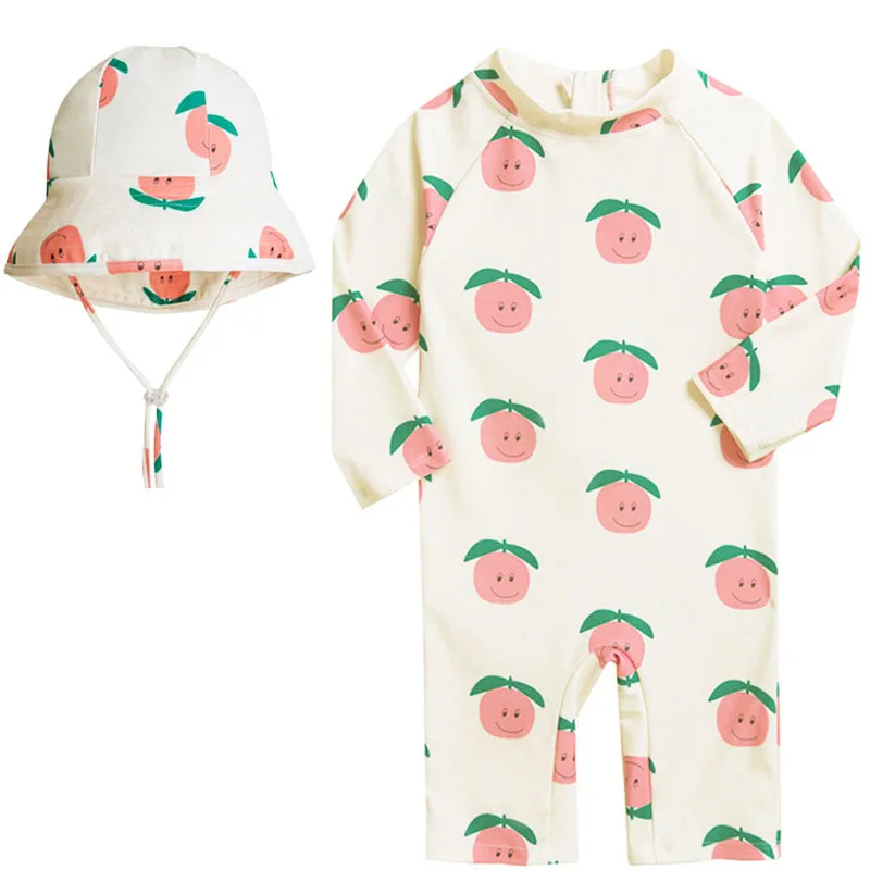 

Sunscreen Swimwear Boy Girl One Piece Suit 1-7 Year Childre Cute Swimsuit 2023 Toddler Beachwear Bathing Suit Baby Surfing Suit