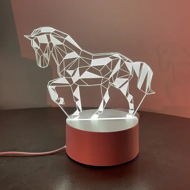 

HMTX 1pc USB Solid Color Horse Design Decoration Light