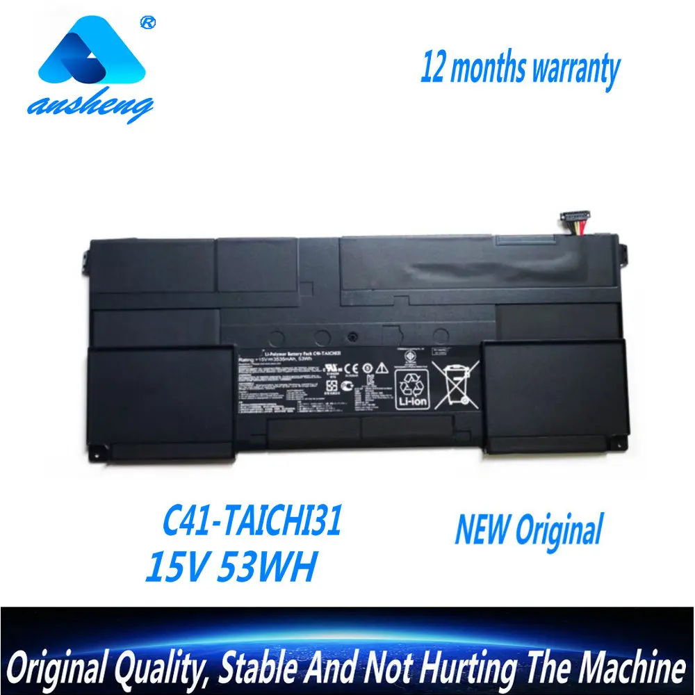 

Genuine C41-TAICHI31 Laptop Battery For Asus Ultrabook TAICHI 31 TAICHI31-NS51T Series 15V 3535mAh 53WH