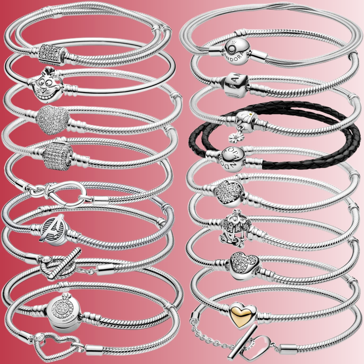 

2023 Hot selling original charm Pandora bracelet 925 sterling silver jewelry made with beads female jewelry gifts