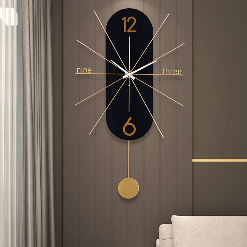 

Silent Mechanism Wall Clock Modern Design Luxury Nordic Large Wall Clock Pendulum Living Room Horloge Murale Home Decor Gift