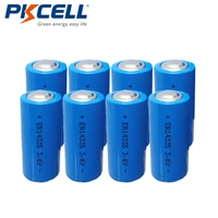 8pcs pkcell 23aa 3 6v lithium battery 1650mah er14335 3 6volt li socl2 primary battery for video camera