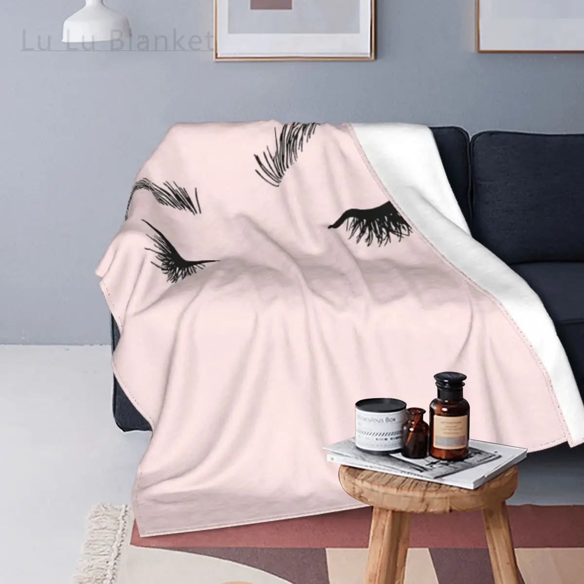 

Eyebrows Eyelash Blankets Fleece Printed Beautiful Eyes Multi-function Lightweight Throw Blankets for Sofa Office Bedspreads