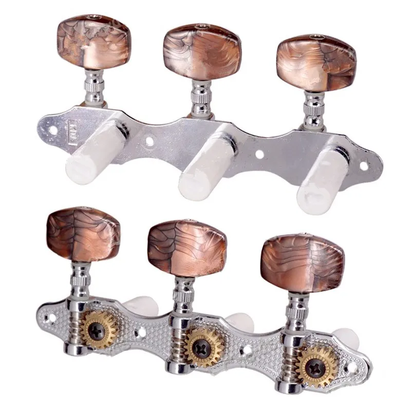 

A Set Of Coffee Large Square Button Classical Guitar String Tuners Tuning Peg Machine Heads Musical Instrument Accessories