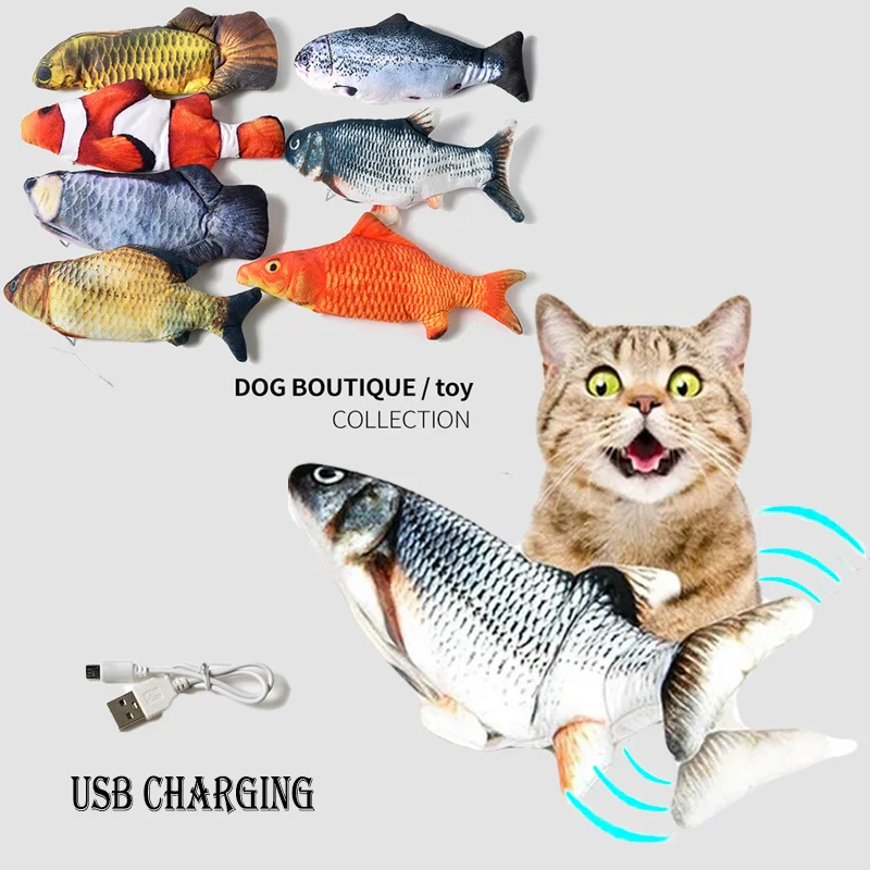 

Toys for Cats Interactive Electronic Fish Shape Cat Toy Electric USB Charging Simulation Fish Toys Playing Supplies Pet Supplies