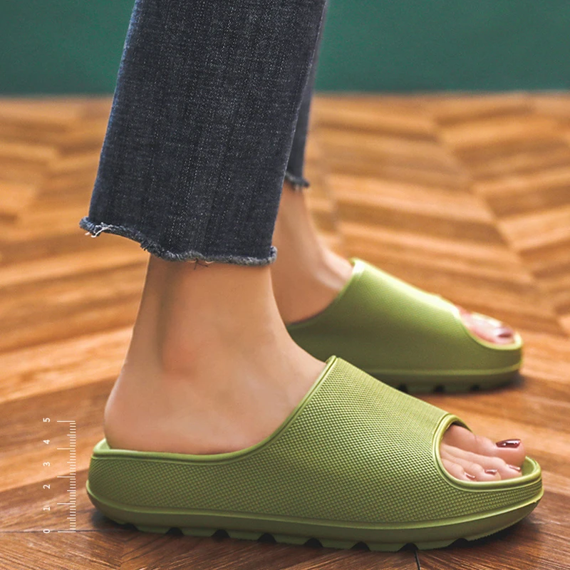 Thick Platform Horsehold Slippers Women Indoor Bathroom Slides Couple Soft EVA Anti-Slip Home Floor Slides Ladies Summer Shoes