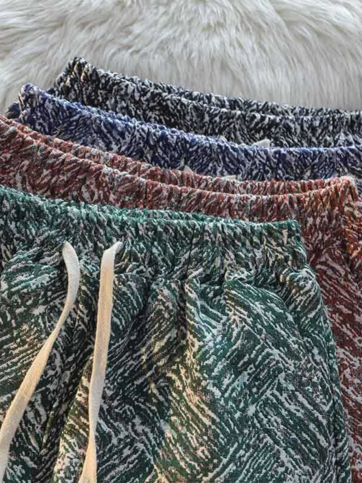 Summer Thin Jacquard Shorts Men's Straight Casual Fashion Brand Sports High Street Ruffle Handsome Design Sense America...