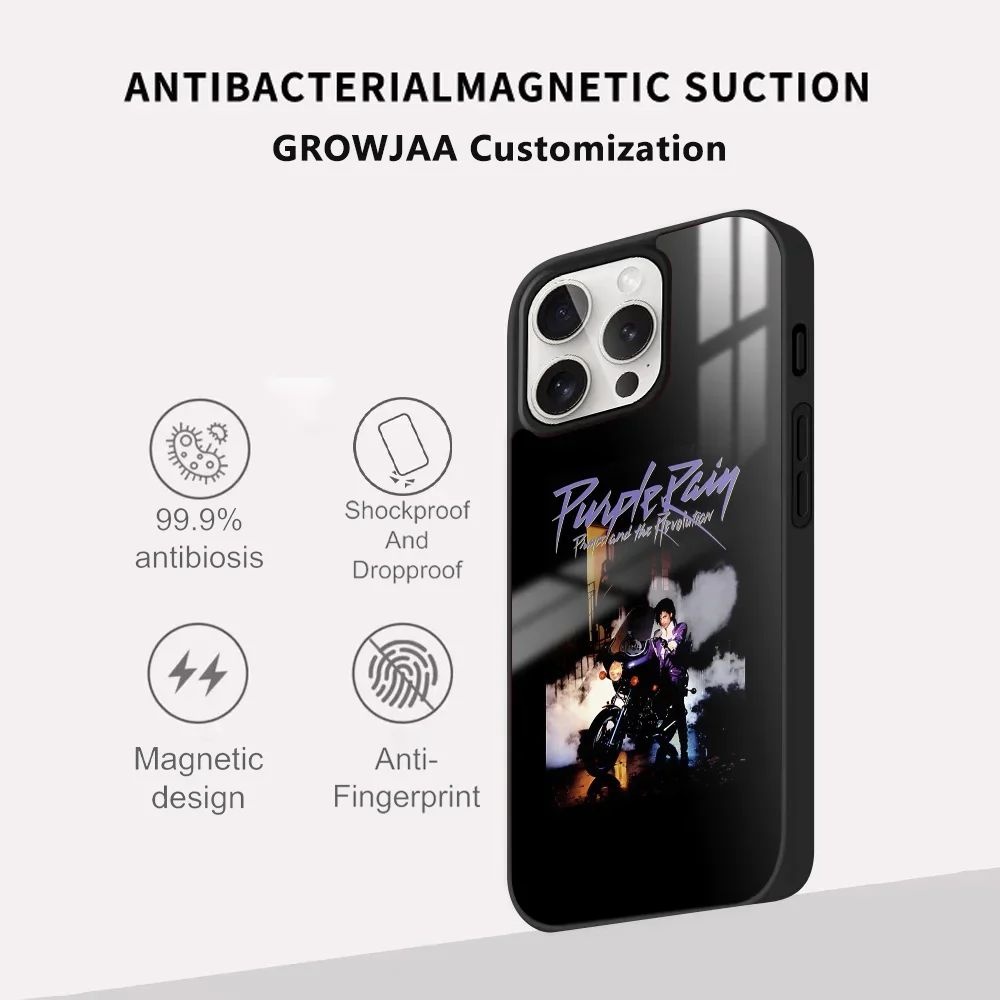 Prince R-Rogers Nelson Phone Case For iPhone 16 15 14 13 12 11 Pro Max Plus Mini Magsafe Mirror Wireless Magnetic Cover