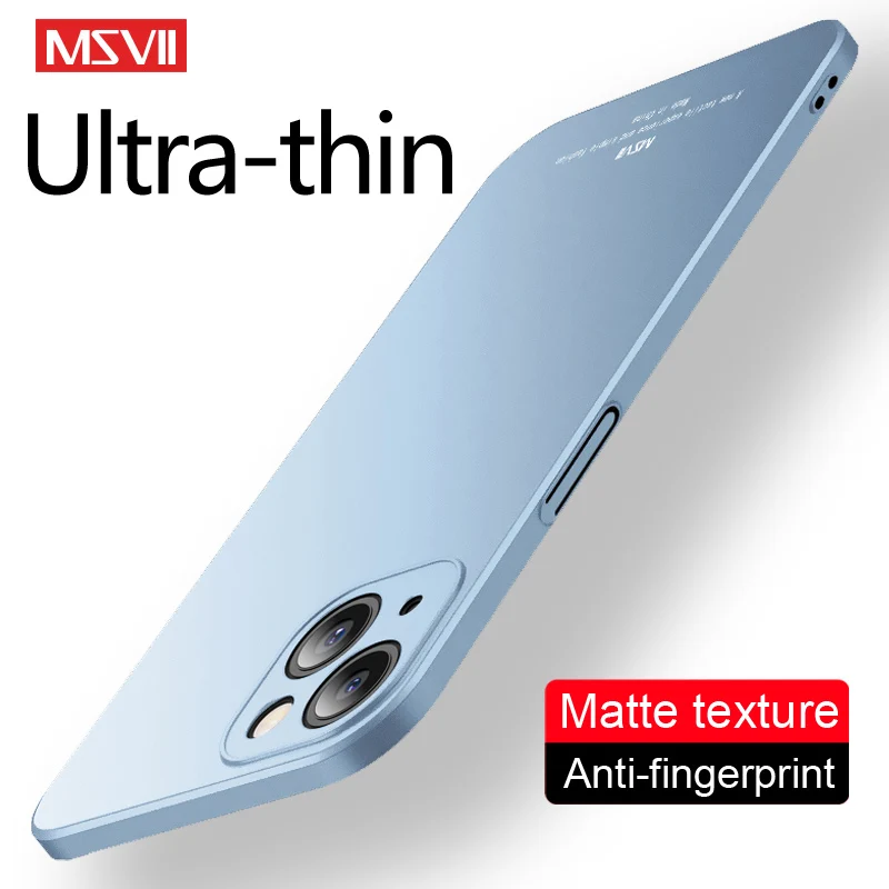 

Чехол Msvii для iPhone14 Plus, роскошный тонкий Матовый Жесткий чехол из поликарбоната для iPhone 14 13 12 11 Pro Max iPhone13 iPhone12 Mini, чехлы для телефонов