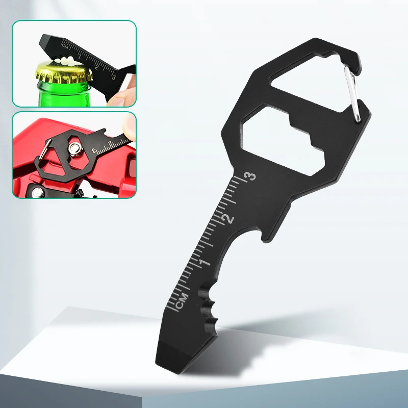 

Multifunctional Bottle Opener Hexagonal Wrench Card Type Outdoor Tool Keychain Braided Rope Screwdriver Jewelry Accessories