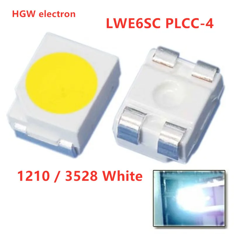 20 шт. LW E6SC LWE6SC PLCC-4 Общий анод 3528 4P БЕЛЫЙ SMD светодиод для кластера автомобильной приборной панели таблицы 1210 Освещение кнопки Включено.