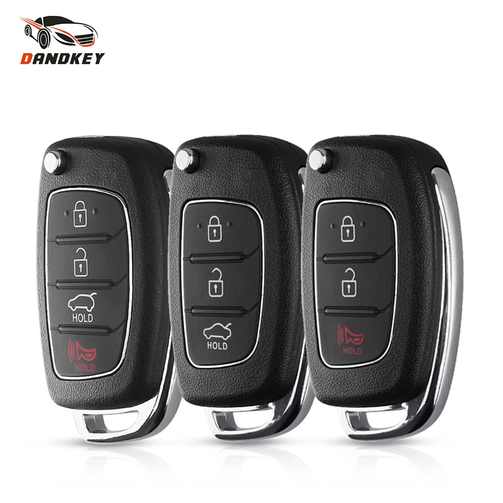 

Dandkey For Hyundai Solaris ix35 ix45 ELANTRA Santa Fe New Verna 3/4 Buttons Car Flip Key Shell Remote Key Fob Right Side Blade