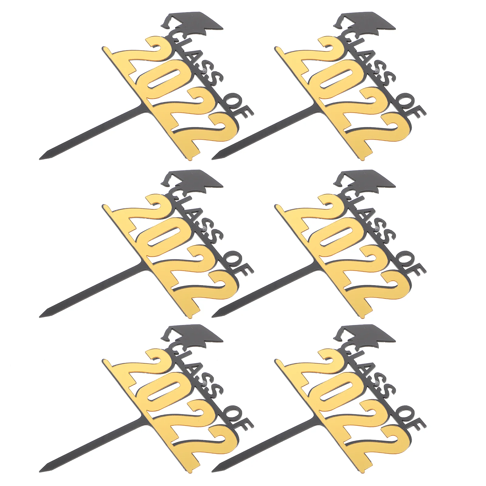 

6pcs Graduate Decoration 2022 Cake Picks Topper Graduation Party Supplies